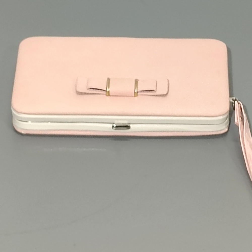 Blush Pink Bow Wristlet Wallet  Clutch - Women